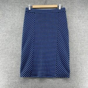 Anthropologie Striped Blue and Black Midi Skirt